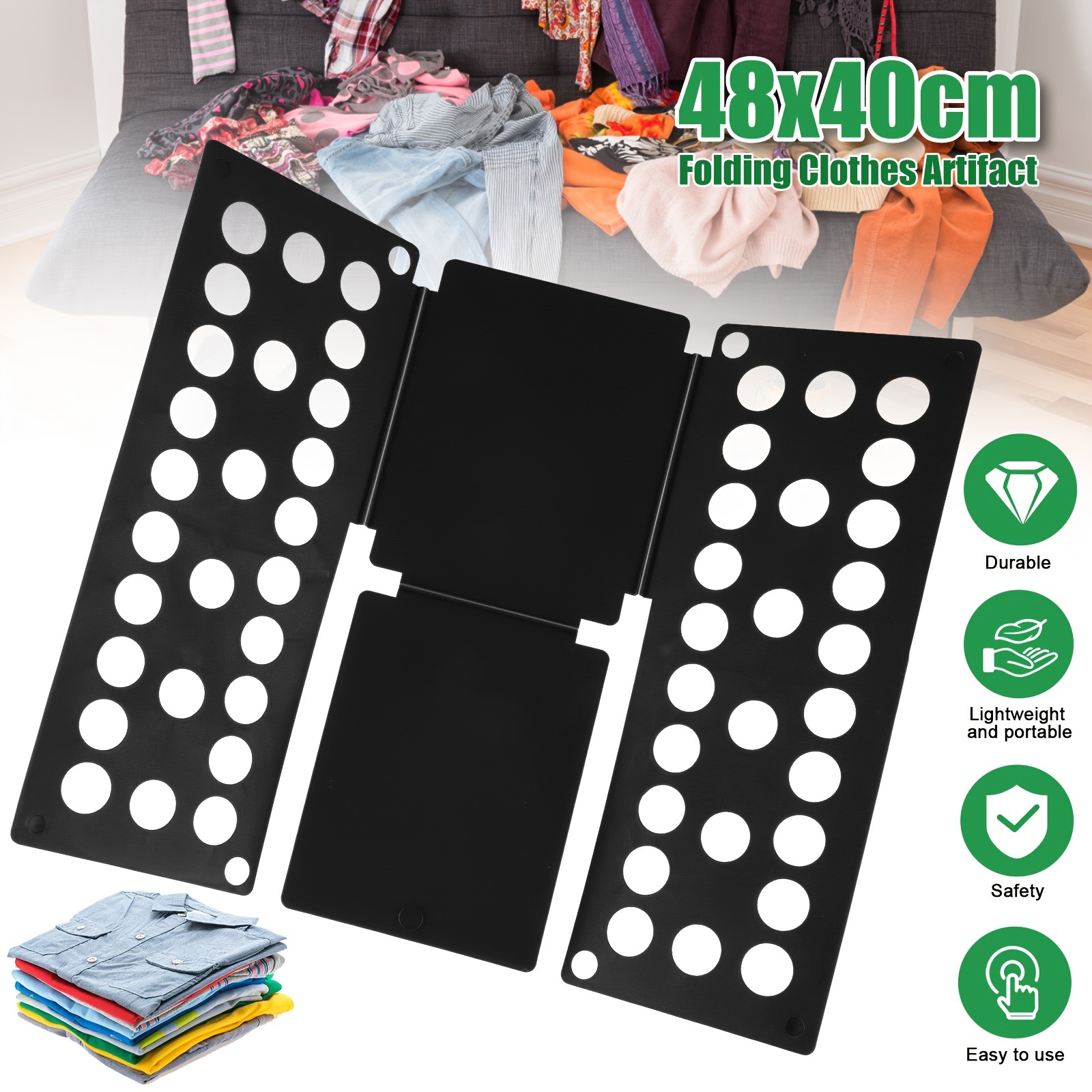 

1pc , T- Organizer, Plastic Folder, For T-shirts, Shirts, Pants