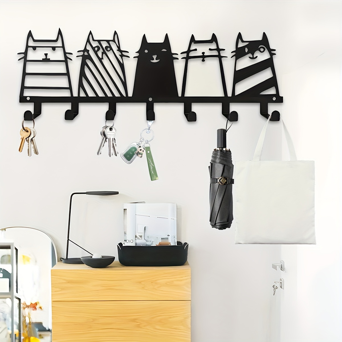 

Cat Metal Art Hanging - , To Install Hat Towel , Key, Metal - Decorative