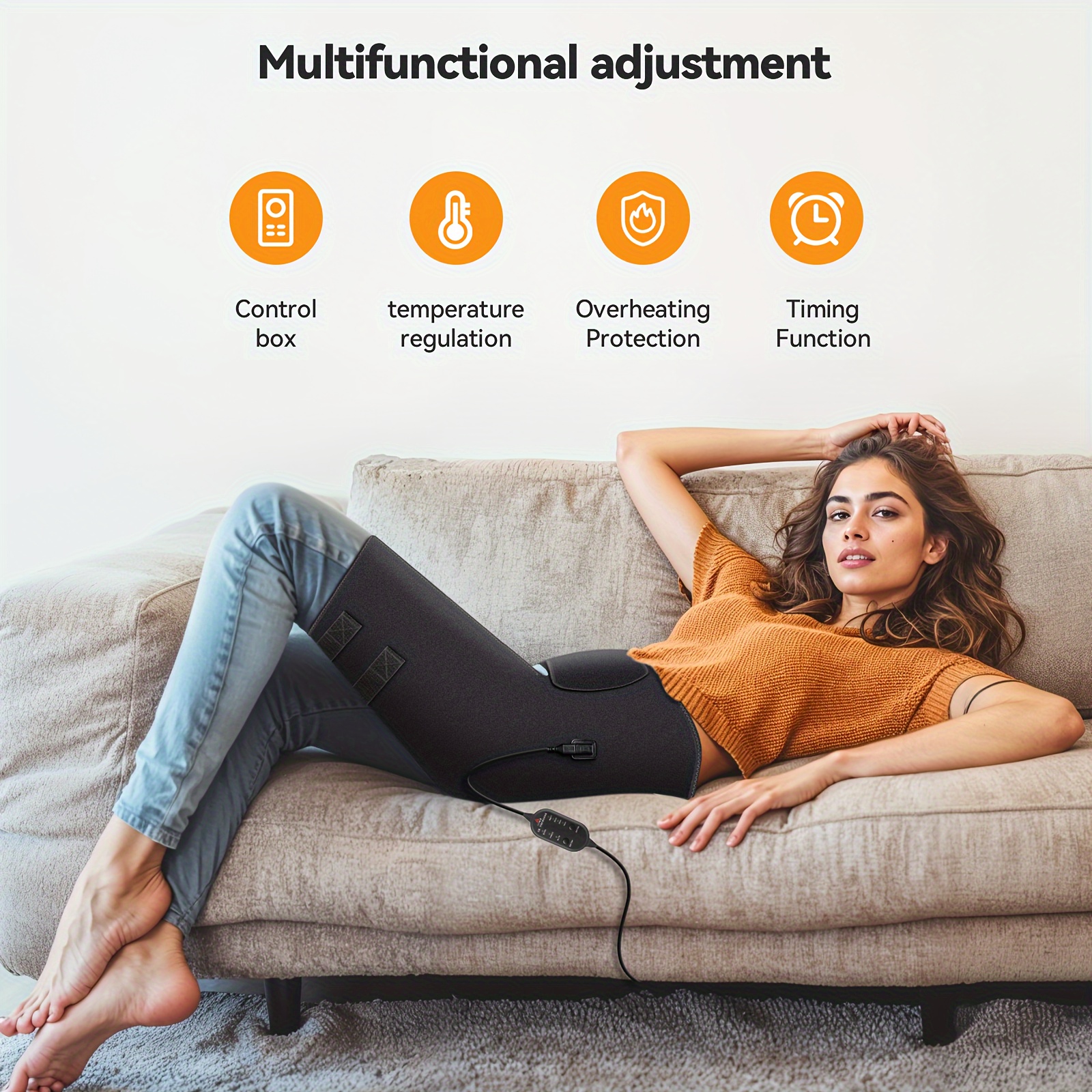   massage heated waist and hip support brace heating pad for waist and hip for waist lower back thigh buttock 3 heat and massage setting gift for men   gift for valentines day mother fathers day thanksgiving and christmas Product details 2