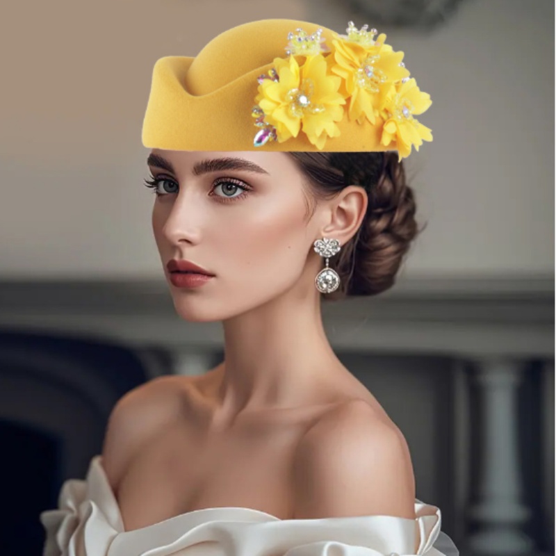 womens pillbox hat flowers vintage british style derby hats  display picture 1