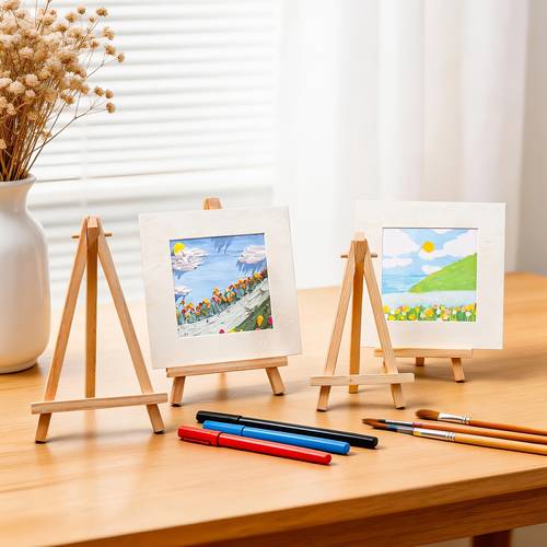 1 wooden colored easel painting board desktop oil painting stand for students professional drawing board art display stand creative desktop stand
