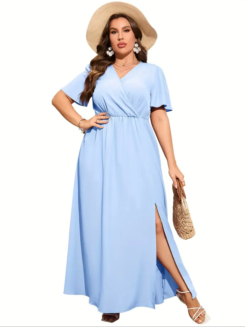 Plus Size Boho Summer Dress For Women - Cotton Short Sleeve Maxi Dress, Casual & Cocktail Wear, Flowy & Comfortable Short Sleeve Summer Dress Plus Size Boho Summer Dress For Women - Cotton Short Sleeve Maxi Dress, Casual & Cocktail Wear, Flowy & Comfortable Short Sleeve Summer Dress