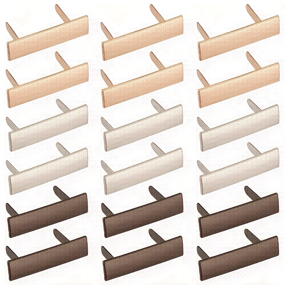 TEMU Of 18 Sets, Metal Blank Labels, 3-color Alloy Rectangular Handmade Tags With Spacer Decorative Marking Labels, Suitable For Jeans, Shoes,