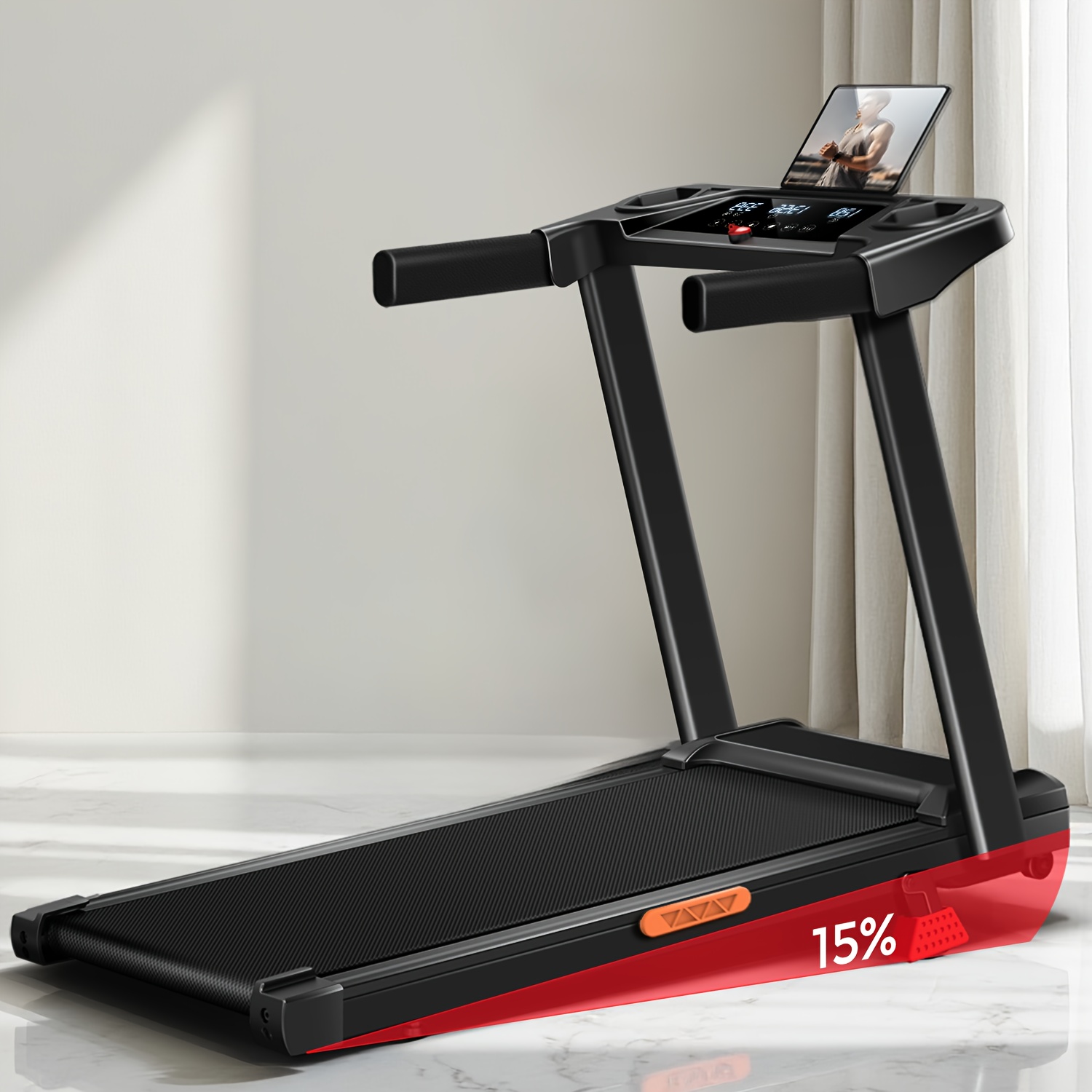 TEMU Umay 4-in-1 Treadmill With 15% Incline, Portable Treadmills For Home With Handle, Foldable Treadmills For Home And Office, 300 Lbs Weight