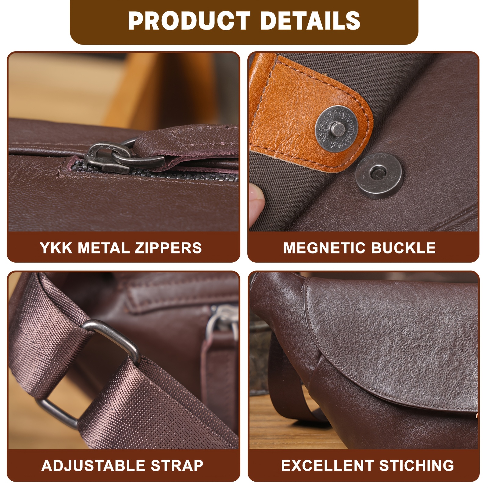 Mini PU Leather Crossbody Messenger Bag Men