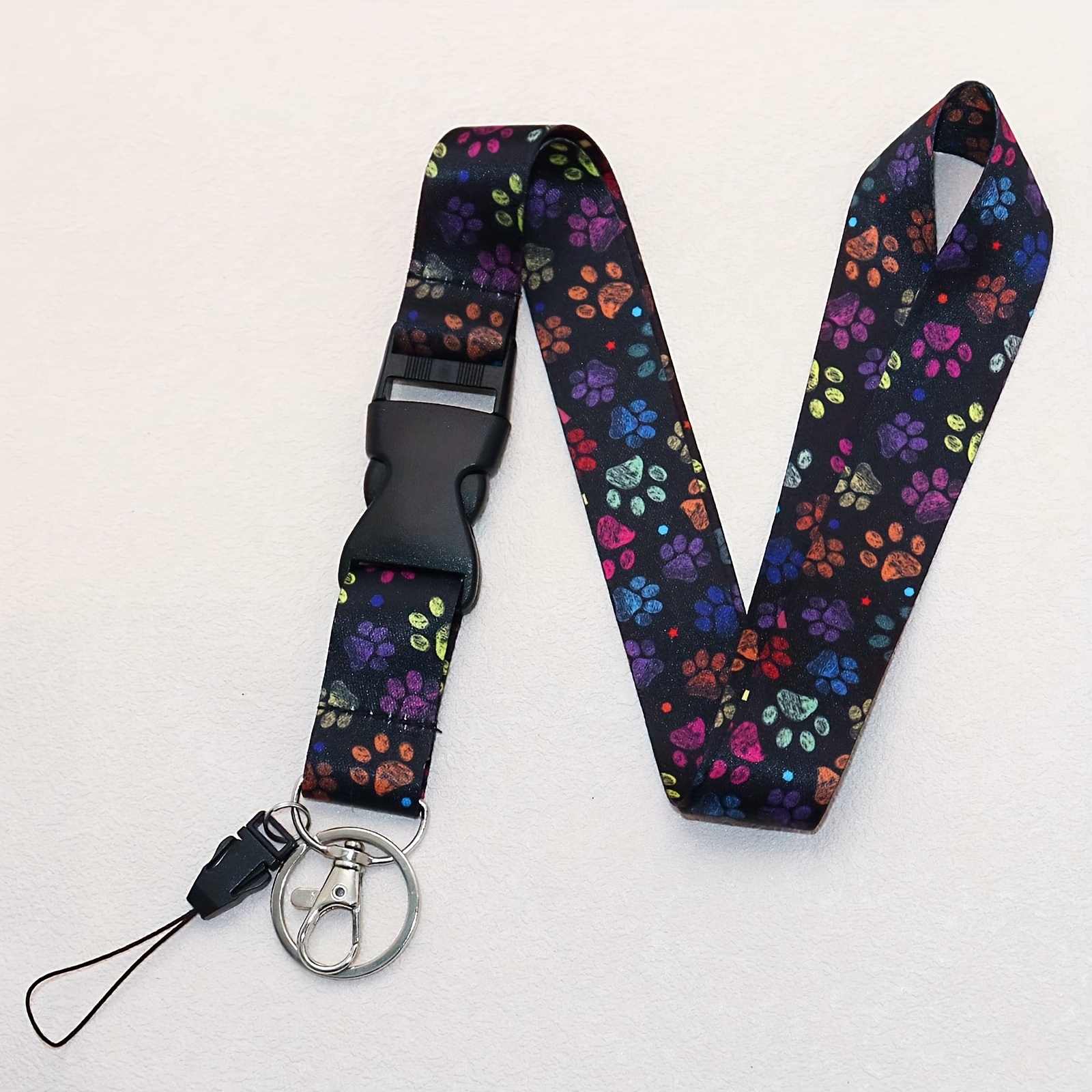 2d Yiflin 1pc Breakaway Neck Phone Lanyard For Keys, Keychain, Id Badge Holder Release , Keyring, Cool Colorful Dog Paws Teacher Strap, Great Gift For Women, Teachers, Students, Staff