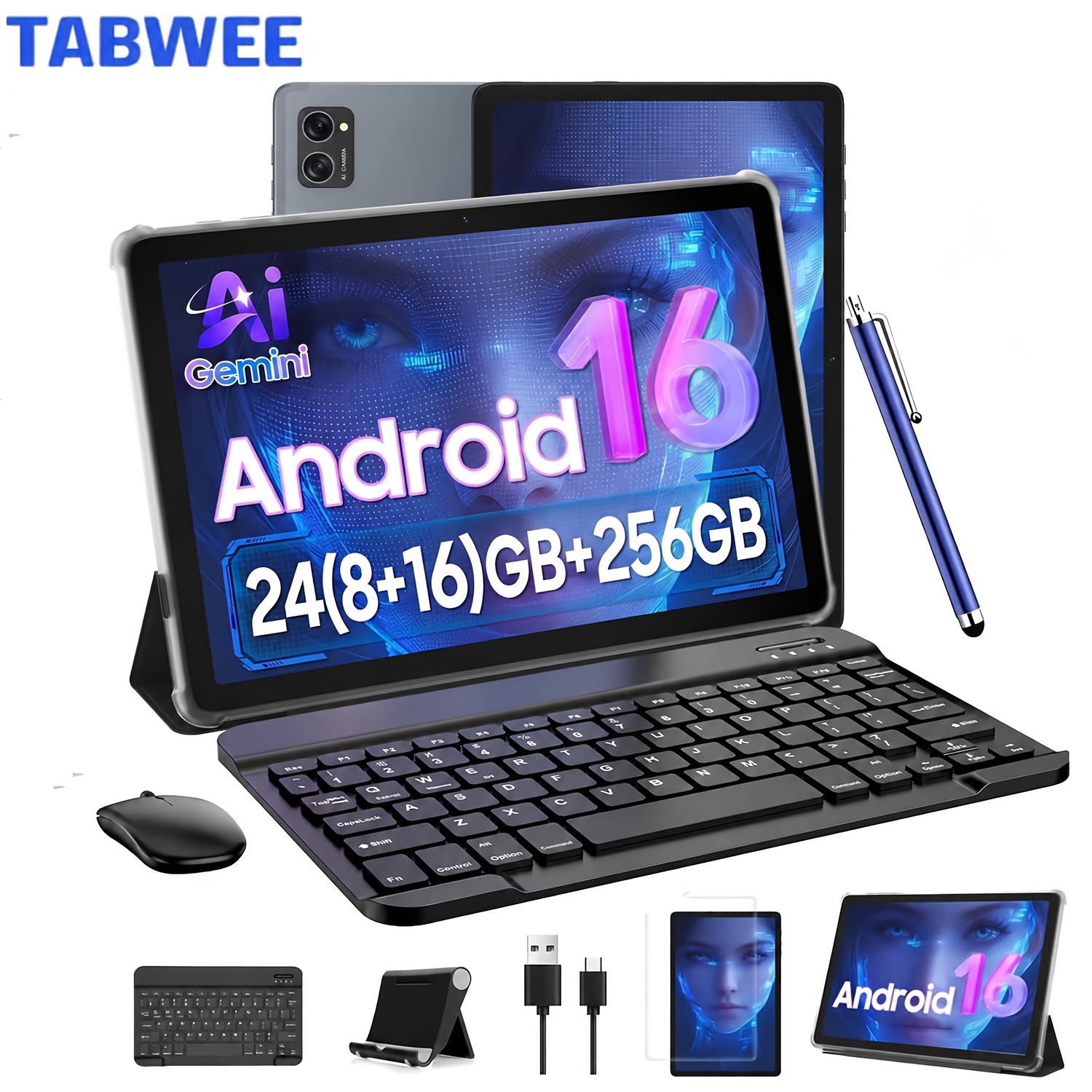 TEMU Tabwee T20 16 New 2026 Tablet, Hd Ips Large Screen, -core High-performance Cpu, 24(8+16)gb + 256 Rom (2tb Expand), 8mp+5mp Dual Cameras, L1, Ai,