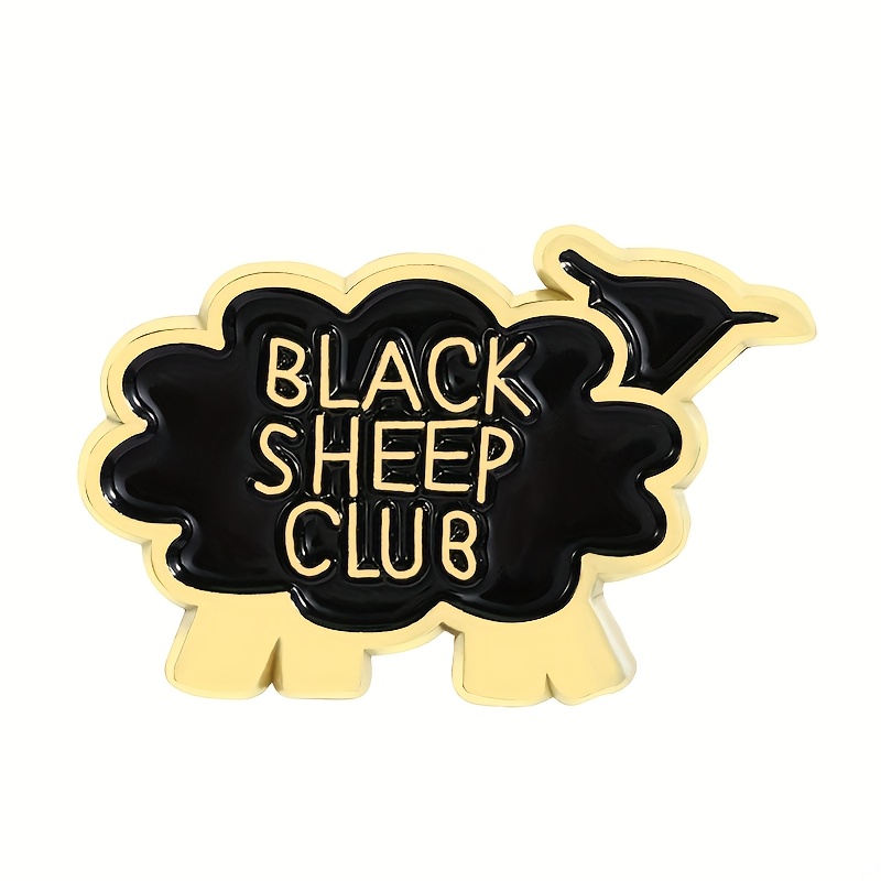 TEMU 1pc Black Sheep Alphabet English Alphabet Badge Enamel Pin Alloy Drip Oil Brooch Clothes Backpack Decoration For Gifts