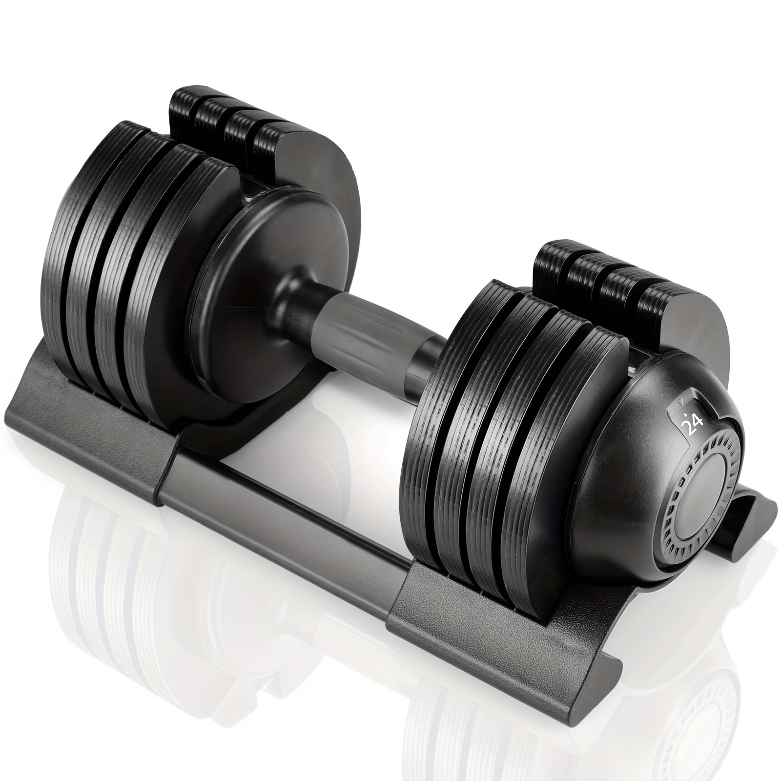 TEMU 20kg/24kg Adjustable Weight Dumbbell With Base, Non-slip Handle, With Base To Prevent Rolling, Suitable For Home, Office, Gym, , Gym Equipment,
