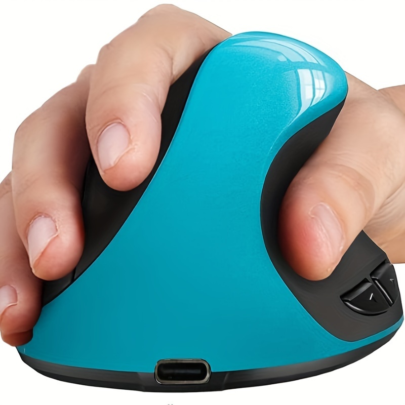 

Ergonomic Mouse Wireless Rechargeable Vertical Mouse With 6 Buttons Desktop Pc Small Mouse Blue Right Handed