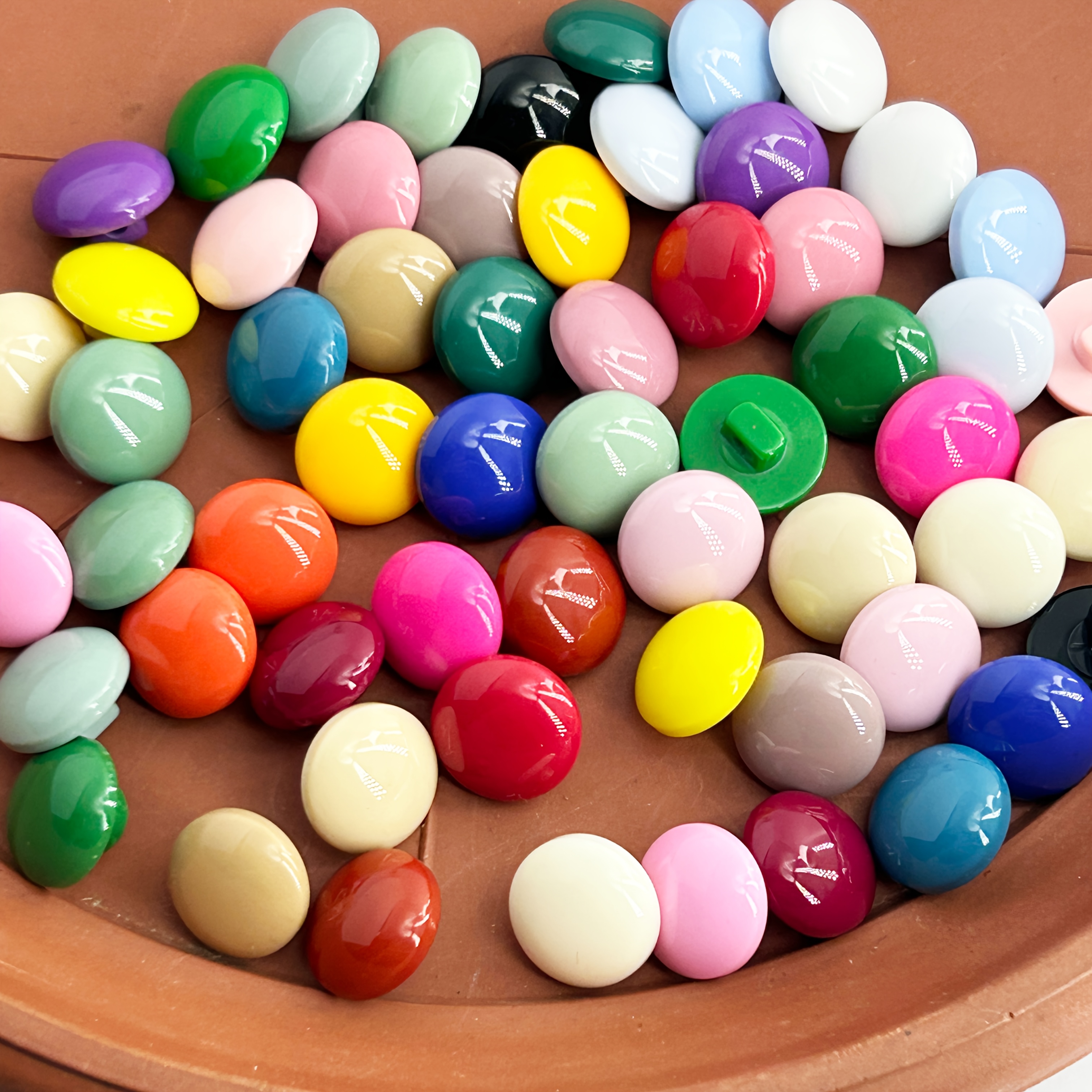 Candy Color White Tower Handmade Buttons 50pcs
