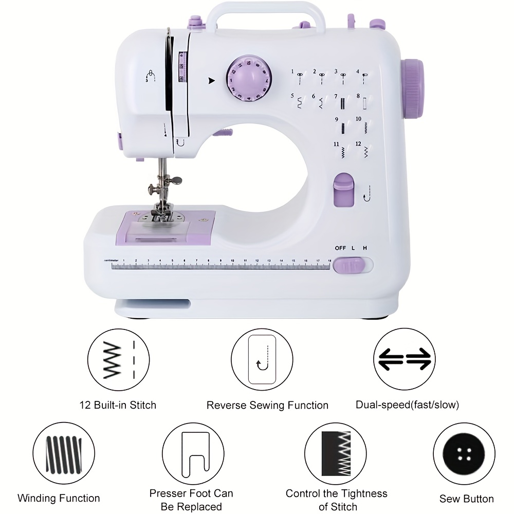  Mini Portable Sewing Machine 12 Stitches Multifunction
