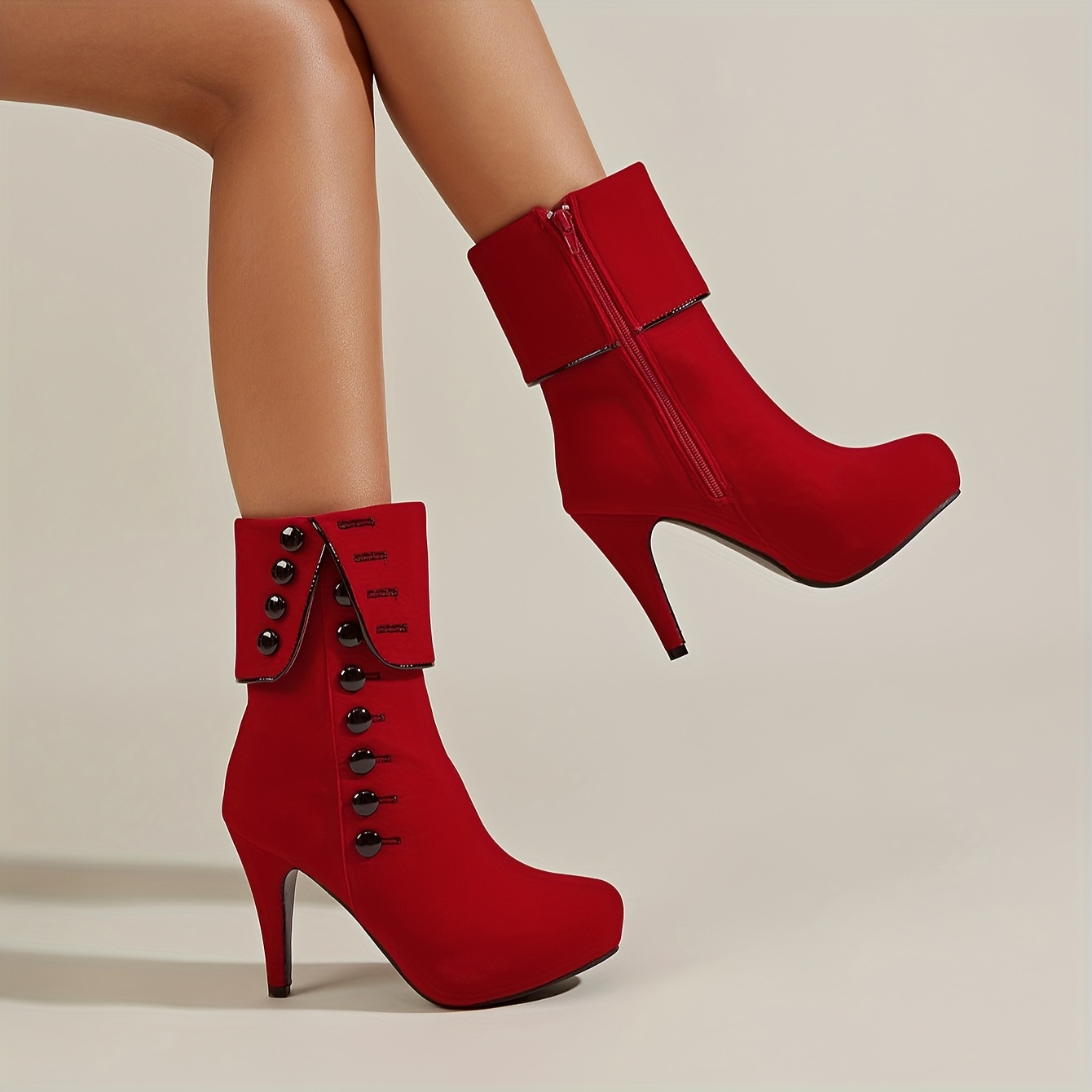 Schuhe Plateau Stiefeletten Rot Gabor Fashion Plateau Stiefelette