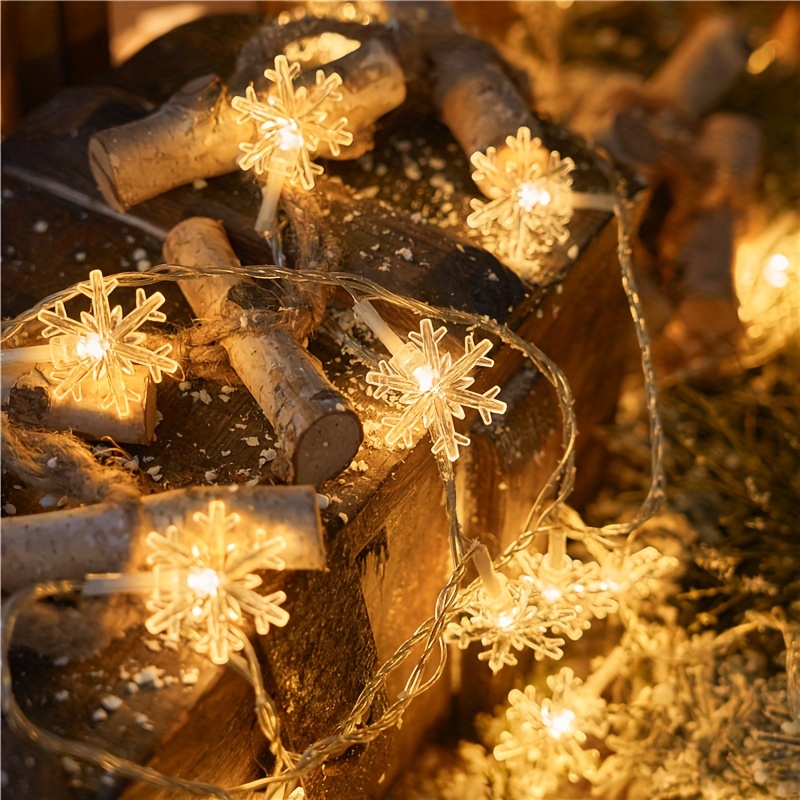 Battery operated outdoor snowflake lights hotsell