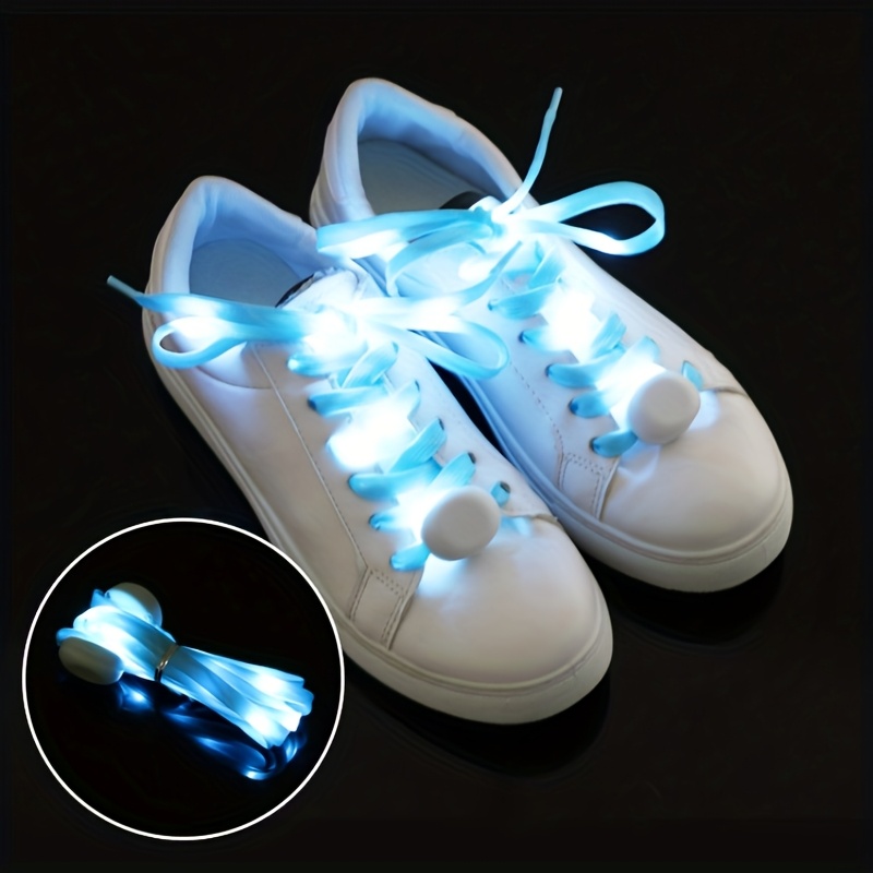 A Pair Of Led Light-up Shoelaces, Luminous Colorful Woven Shoelaces, Night Running Nylon Webbing Shoelaces, Street Hip-hop, Halloween, Christmas, Night Glowing Shoelaces, Multiple Colors From