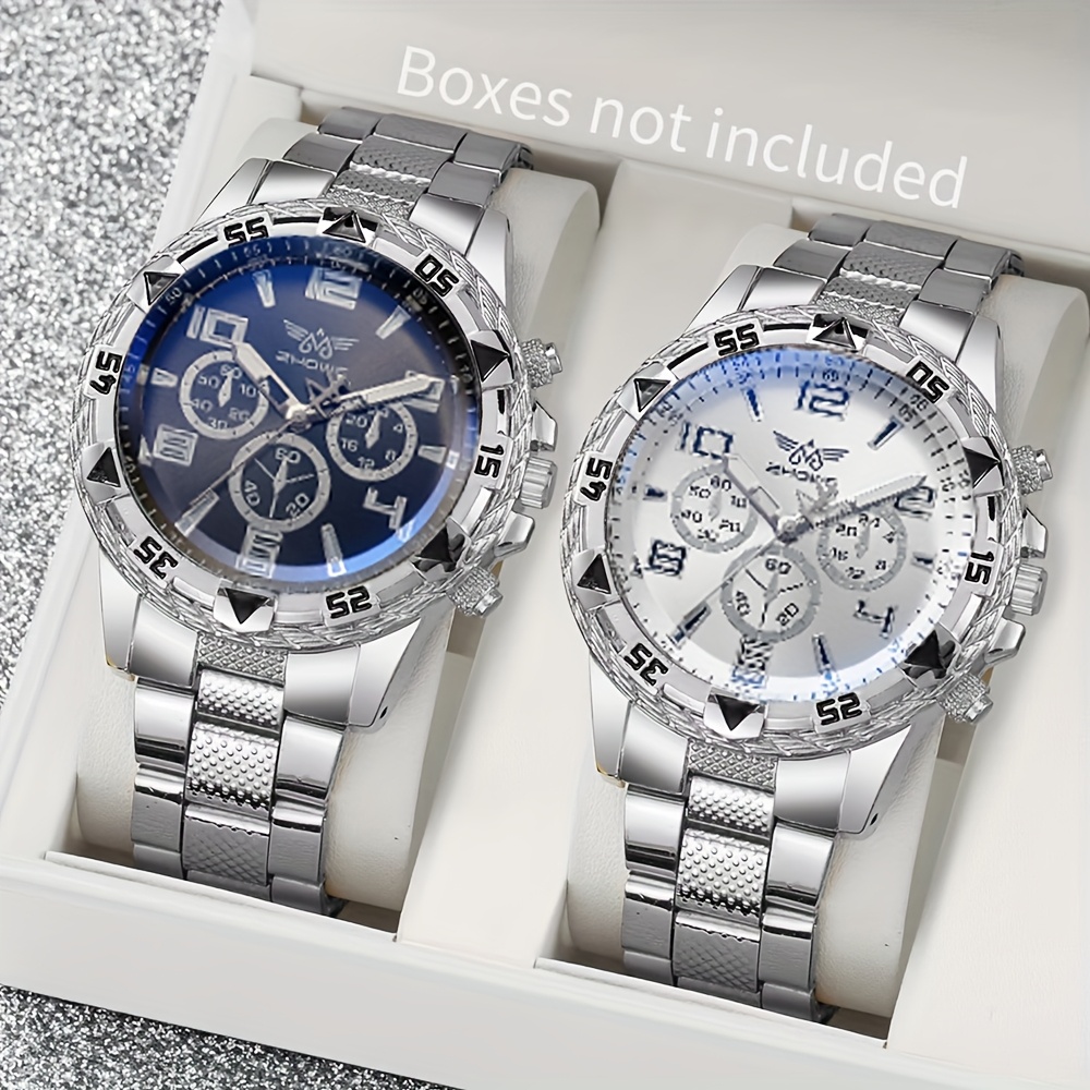 TEMU 2pcs/set Luxury Men's Business Watches Sport Watch, Fashion Quartz Wrist Watch Mens Watch