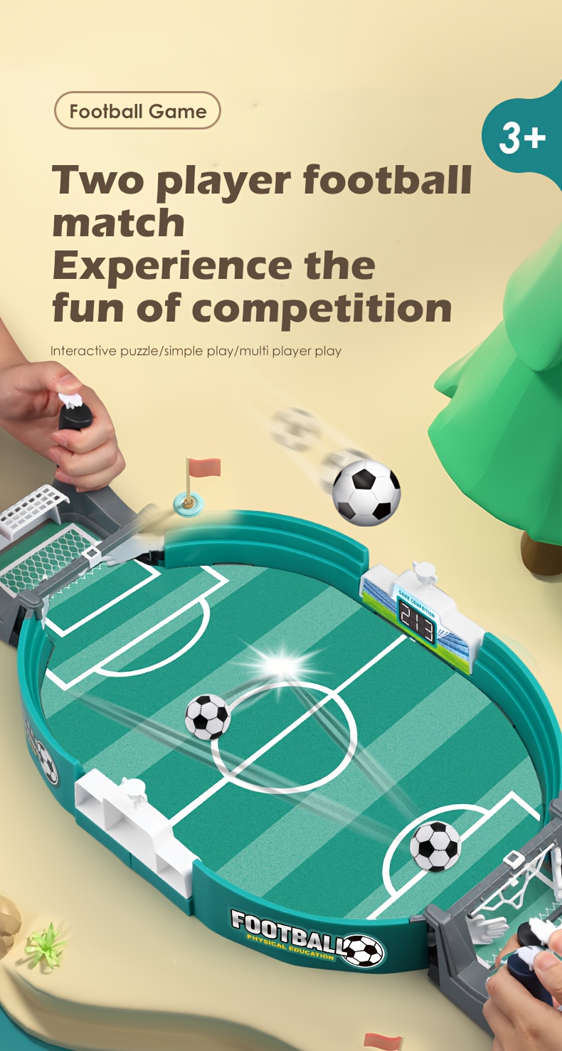 1 Set Familiefeest Tafelvoetbal Bordspel - Draagbaar, Educatief Gevechtsscharen Gevechtsspel, Ideaal voor Ouder-Jongeren Paren Competitie, Perfect Cadeau voor Moederdag, Vaderdag, Jongeren Dag, Buiten Entertainment|Realistisch Voetbalspel|Duurzaam ABS Materiaal, Voetbal Accessoires