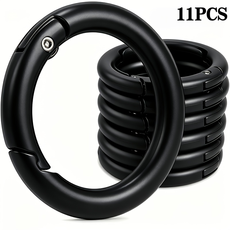TEMU 11pcs Metal Spring O-ring, Round Mountaineering Key Chain Pendant, Suitable For Key Chain, Bag Decoration And Handmade