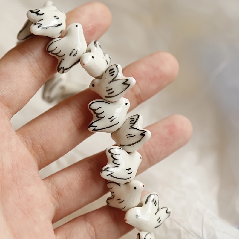 

20pcs/lot White Ceramic Loose Spacer Beads, For Jewelry Making Accessories