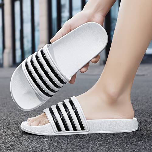 herren-hausschuhe – klassische gestreifte strandschuhe mit gepolsterter sohle, /outdoor-schuhe für zuhause, reisen – tragbares geschenk für weihnachten, neujahr (unisex)