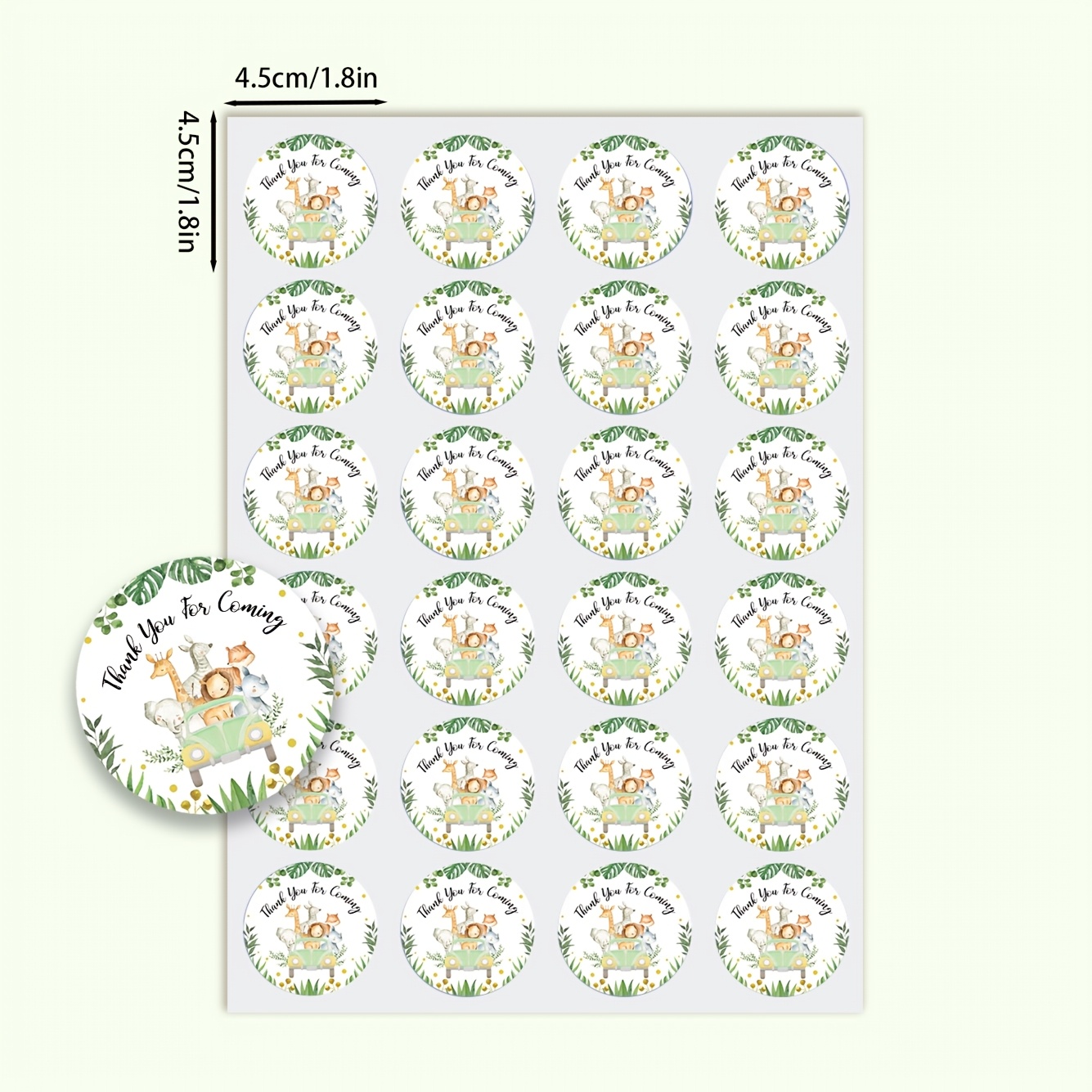 TEMU 24 adesivi personalizzati "Grazie" a tema nella | Decorazioni per etichette di bomboniere per feste di compleanno con animali selvatici, adesivi