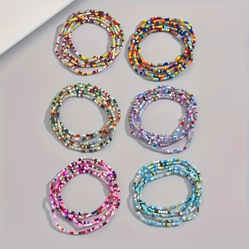 10pc Random Colors Bohemian Seed Bead Bracelets