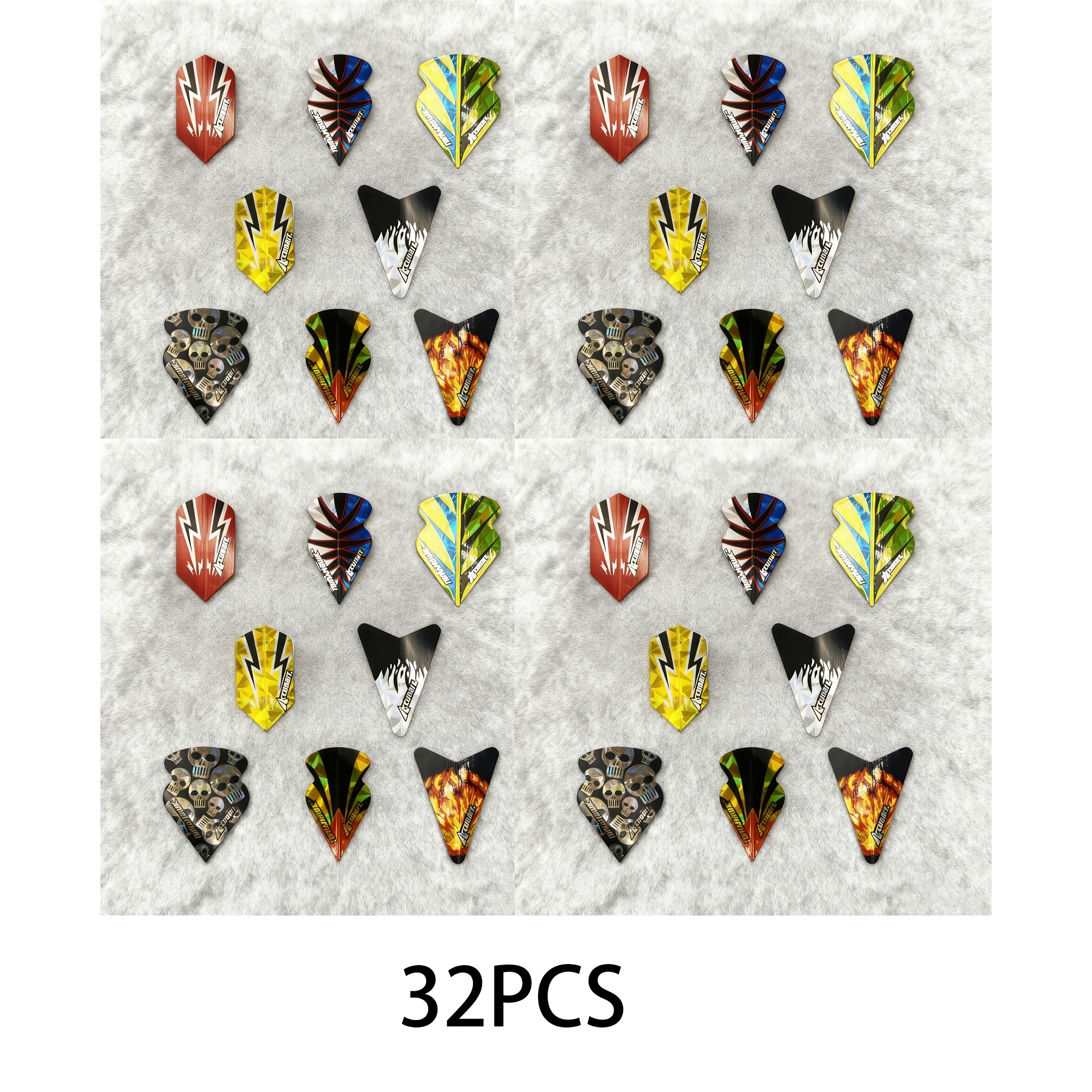 16/32pcs Ultra Thick Laser Dart Wings, High Elasticity Wear-resistant, Colorful 3d Laser Reflective Effect, Dart Accessory Set, Essential For Outdoor Entertainment, Camping Parties, Festival Gifts