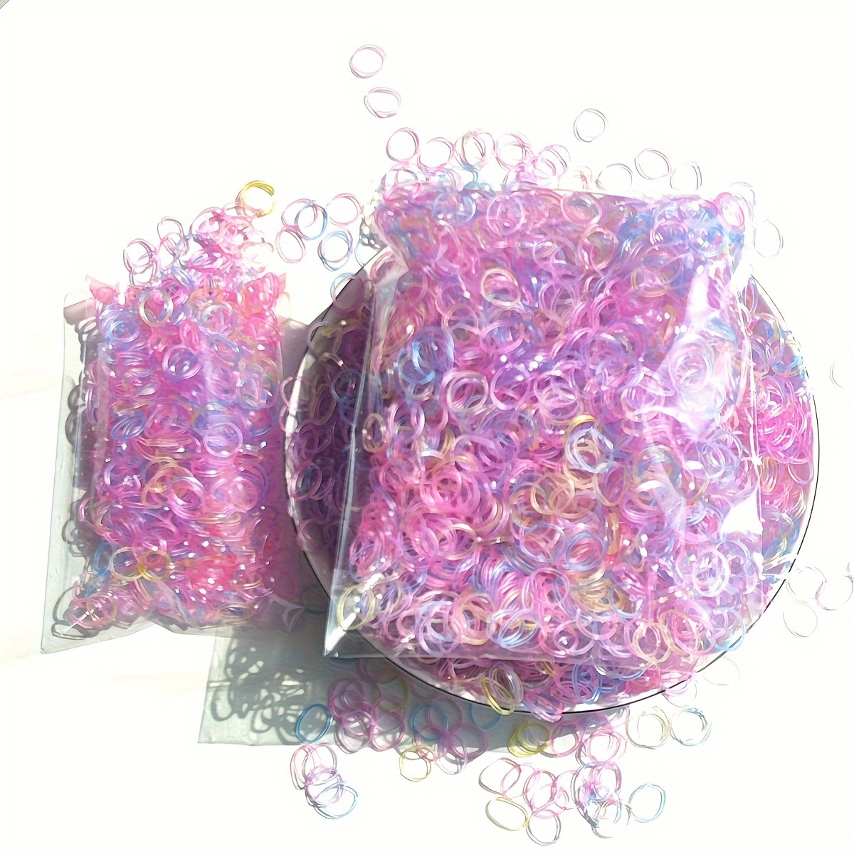 

700/1300/2000pcs Children's High Braided Head Rope Cute Rubber Band Braids Hair Style Universal Hair Ring Rubber Band