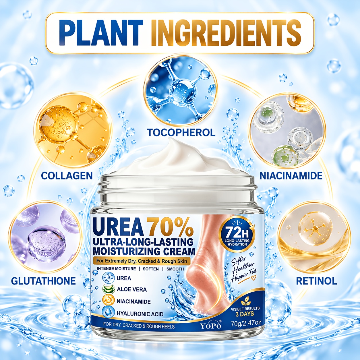Urea 70% Ultra-Long-Lasting Moisturizing Cream, 40g