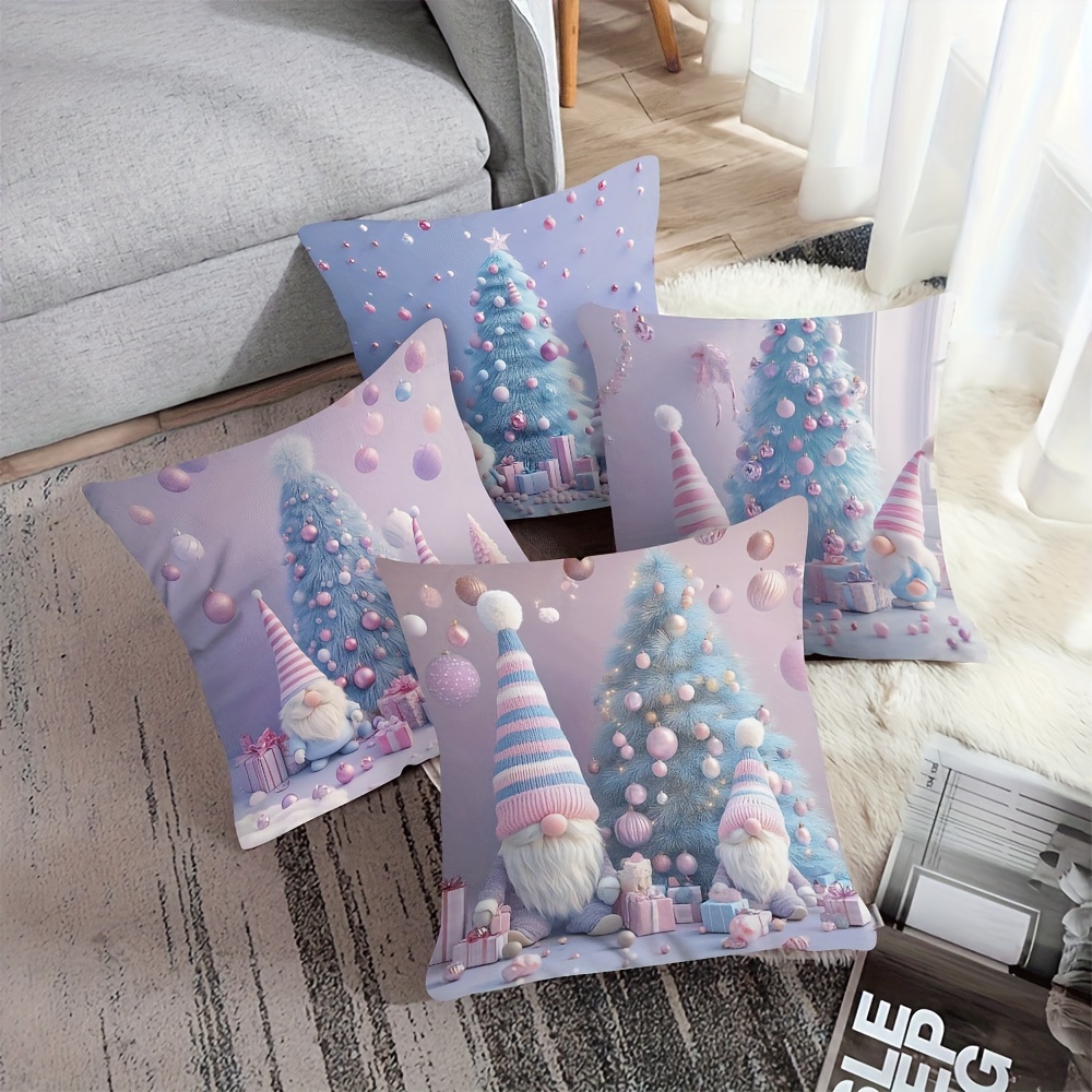 

4- Christmas 3d Gnomes And Decor, , , Polyester For Types - 18x18