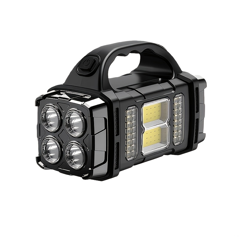 TEMU LiHangStar Linterna Portátil Solar Multifunción, Luz de Emergencia LED y COB, Carga USB + Solar, Iluminación IP44 de Fuente Delantera y Trasera,