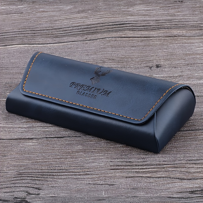 TEMU Retro Handmade Eyeglass Case, Anti-crush And Anti-drop Glasses Protector, Portable Storage Box, Textured Solid , Suitable For /glasses/ Glasses
