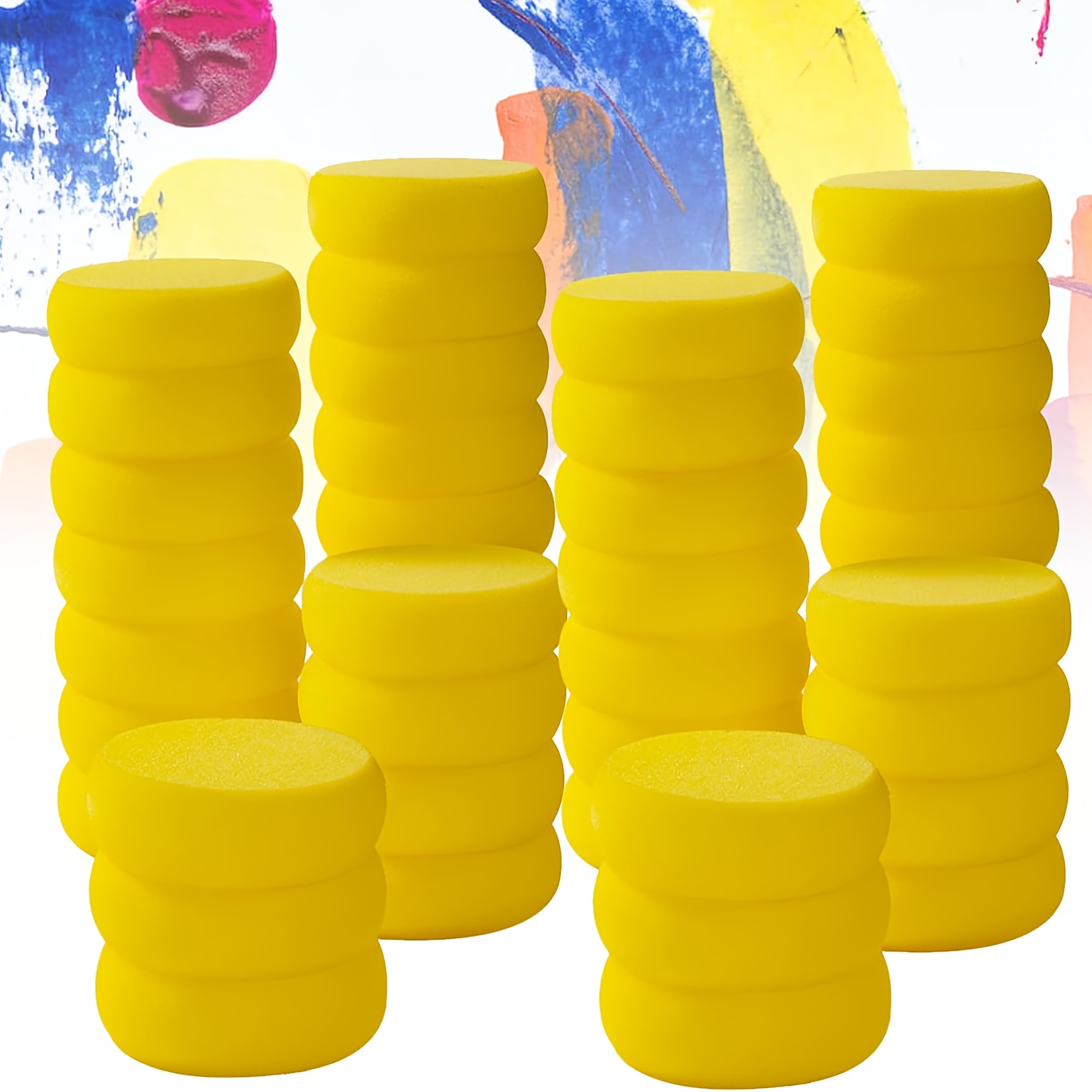 Image of 30 Round Synthetic Ceramic Sponges - Perfect For Painting, Crafts, Ceramics, And Home Use, A Must-have For Crafting | Round Sponge Design | Durable Sponge Material, Ceramic Craft Supplies