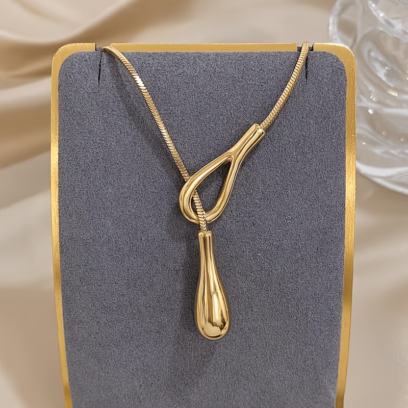 TEMU Elegant Retro Y-shaped Necklace With Pendant And Snake Bone Chain, Suitable As Gift Jewelry For Men And Women, Valentine's Day Accessory For