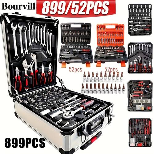 899 52pcs professional tool set multi functional toolbox portable design for home and car repair a tool set for enthusiasts and gift for friends local shipping
