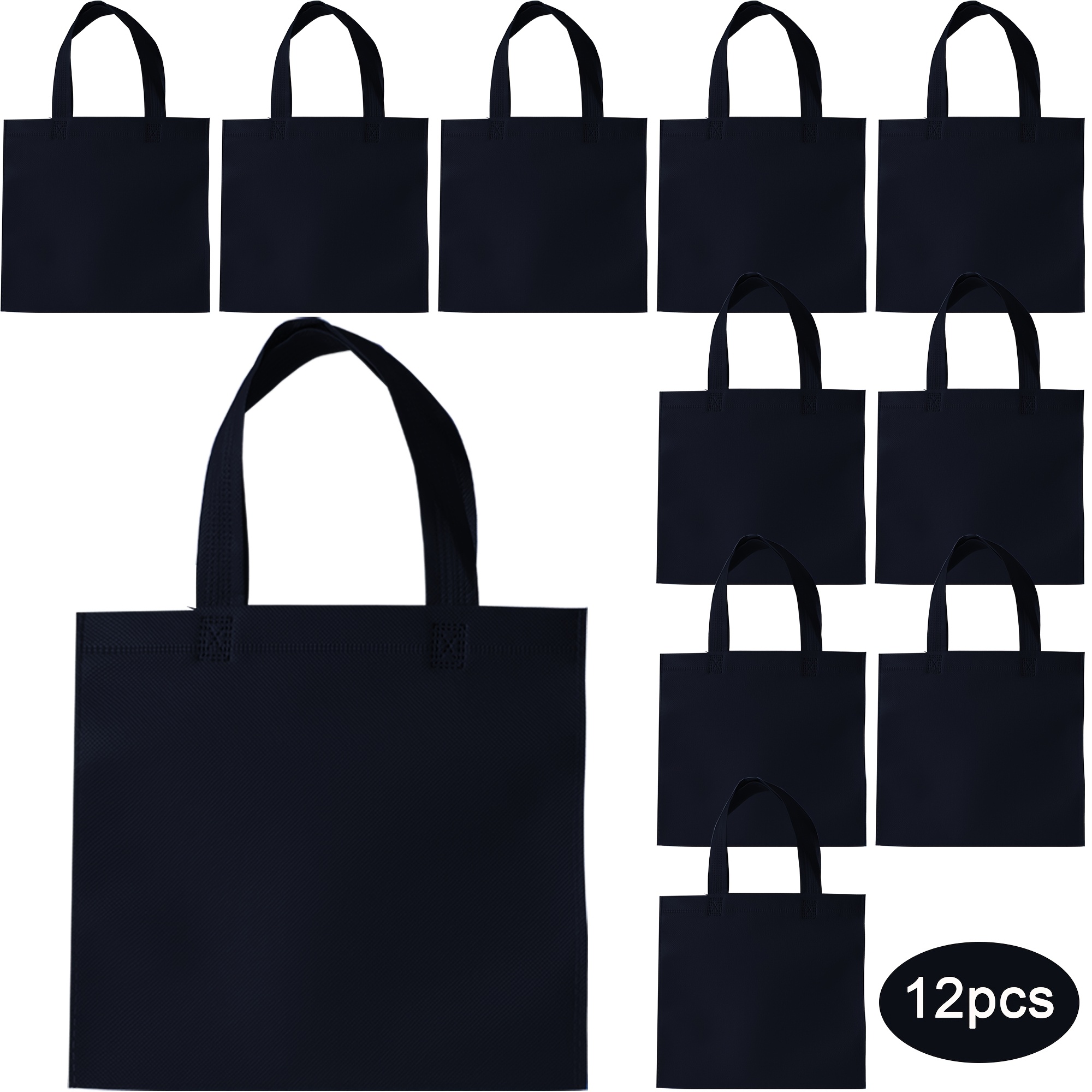 Image of 12 Colorful Non-woven Gift Bags, 8x8 Inches With Handles | Ideal For Birthday Parties And Favors, High-quality Pp Material