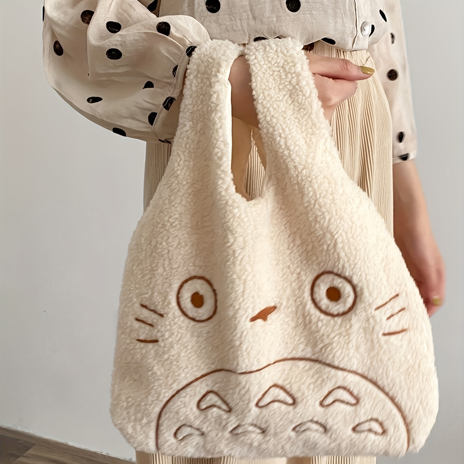 

Embroidered Polyester Shoulder Bag, Cat , , No-closure, For Shopping, , And