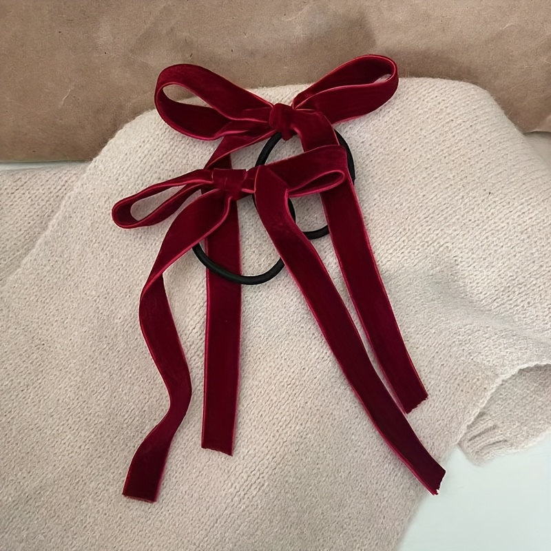 TEMU 2 pezzi/Set Fermacoda da donna in velluto con e nappa, unito, cerchietto per capelli, stile retr簷 minimalista ed elegante, per San, uso , stile