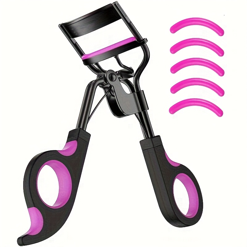TEMU Eyelash Curler Featuring Pads, Includes 5 Replacement Pads, Get In , Curved Eyelash Curler For And Long-lasting