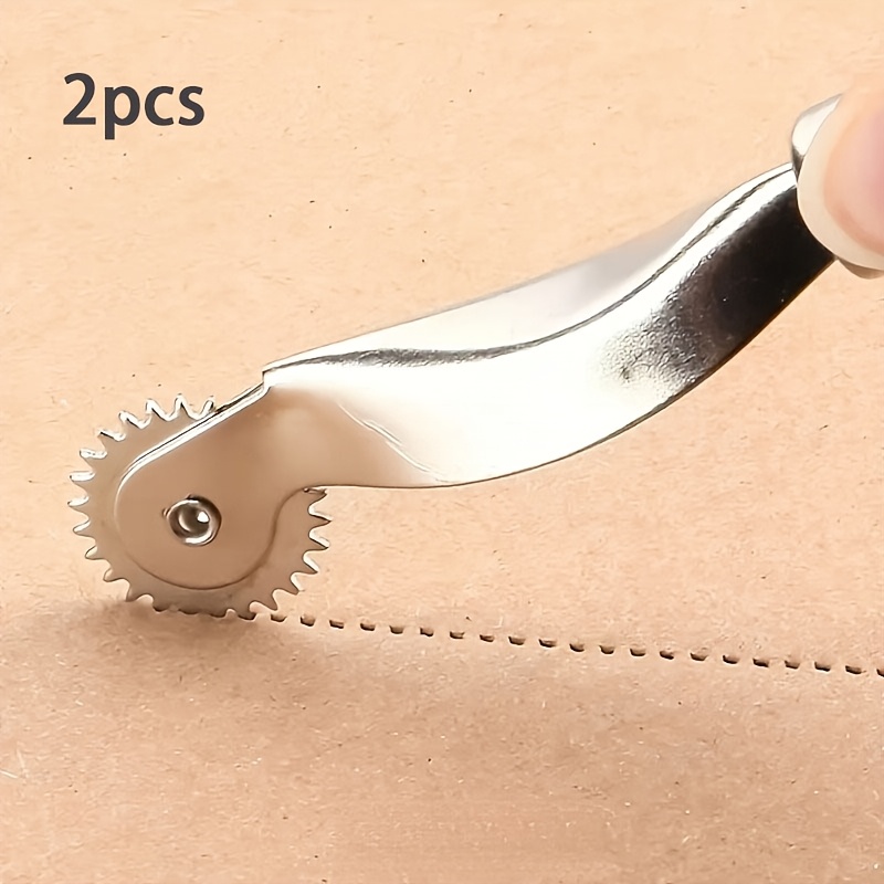 TEMU 2pcs Metal Roller Creasing Tool With Durable Wooden Handle, Suitable For Crafts And Cardboard Modification, Bending And Folding