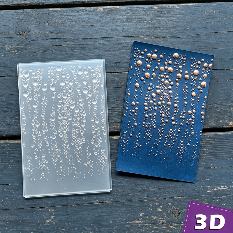 TEMU 1pc Plastic Reusable 3d Embossing Folder Template Suitable For Diy Scrapbooking, Card Making & Paper Crafts With Vertical Bubble Dot Patterns,