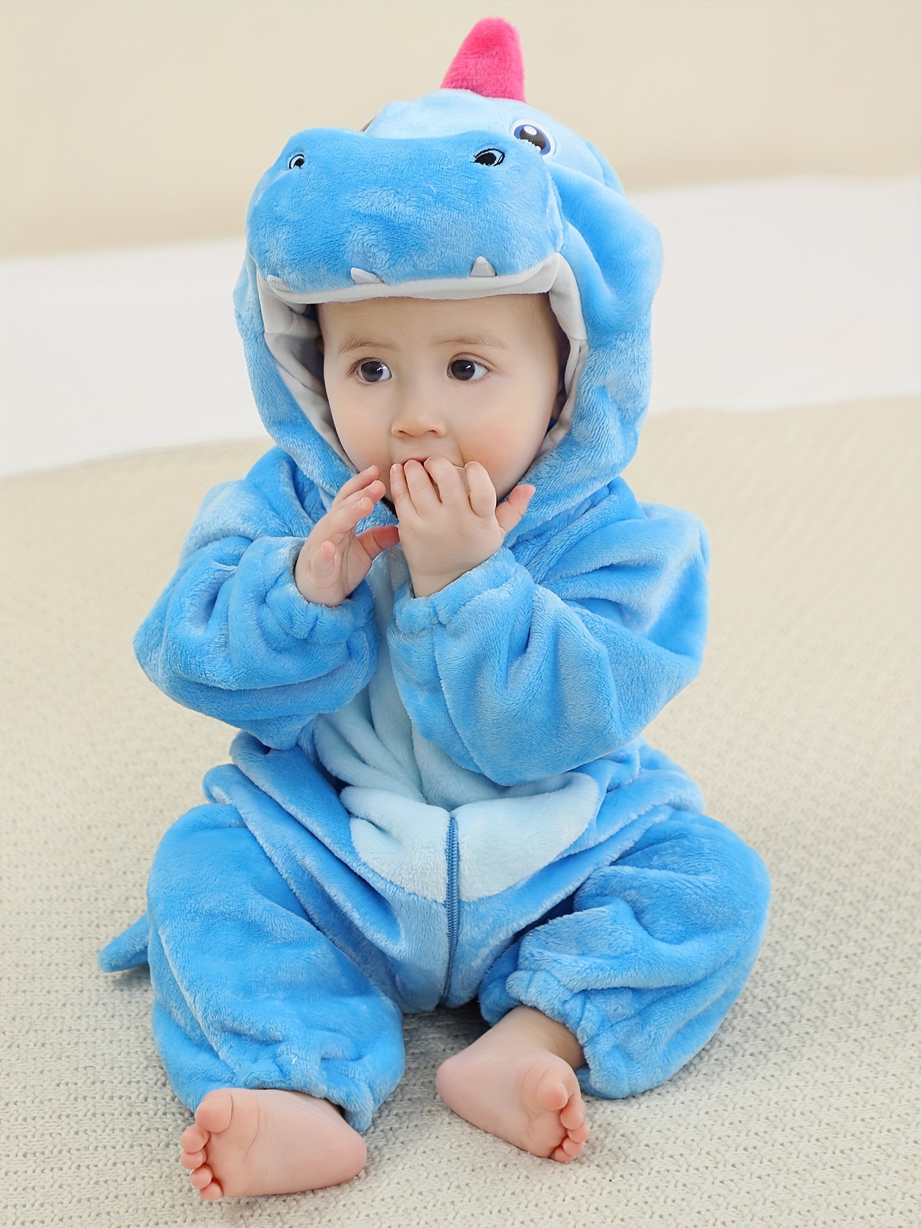 Adorable Dragon Hooded Onesie for Kids Cozy Polyester Machine Washable Spring Fall Halloween Christmas Costumes Perfect f