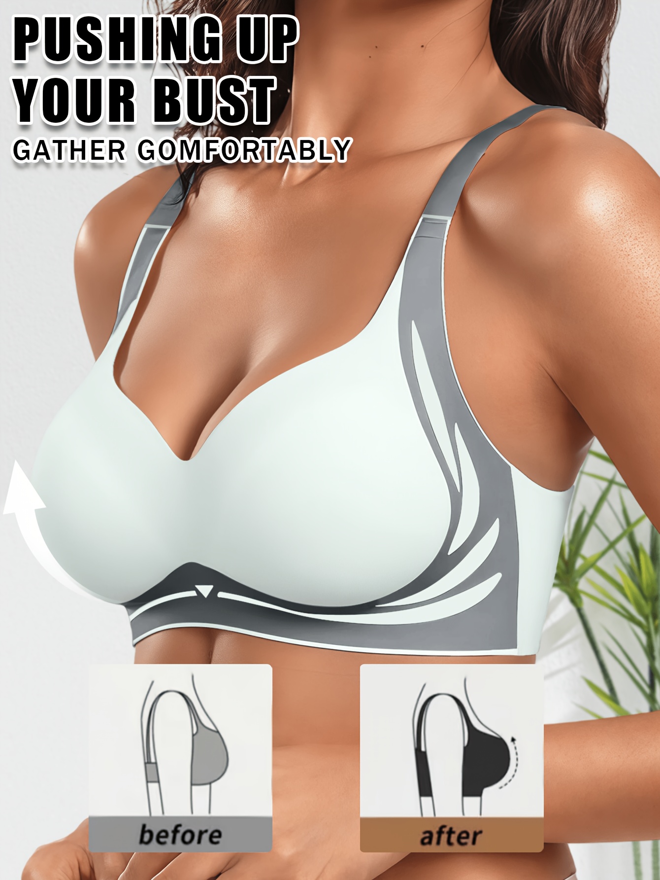 1pc seamless wireless sports bra underwire free supportive sports bra push up non constricting sports lingerie side support bra soft breathable bra adjustable straps non removable padding quick dry contouring contrast colors back closure