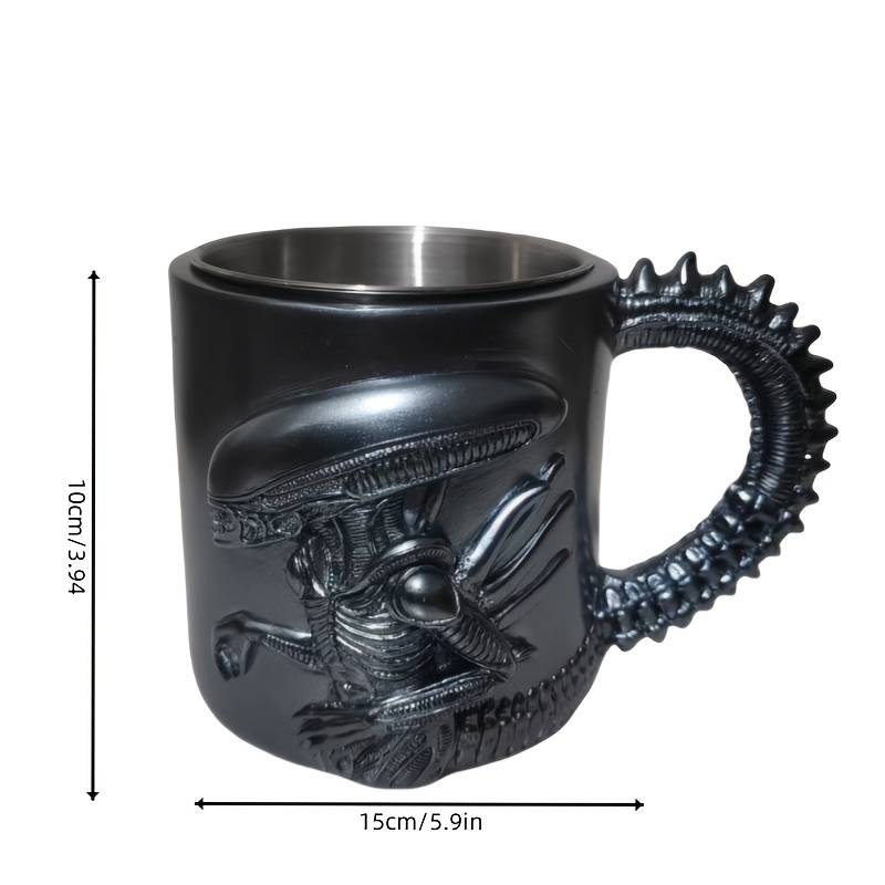 1pc   themed stainless steel tumbler with intricate skull skeletal design   halloween christmas easter thanksgiving fathers day ideal gift for     fans reusable multipurpose cup ideal for coffee or tea unique gift item   themed cup detailed design coffee mug details 4