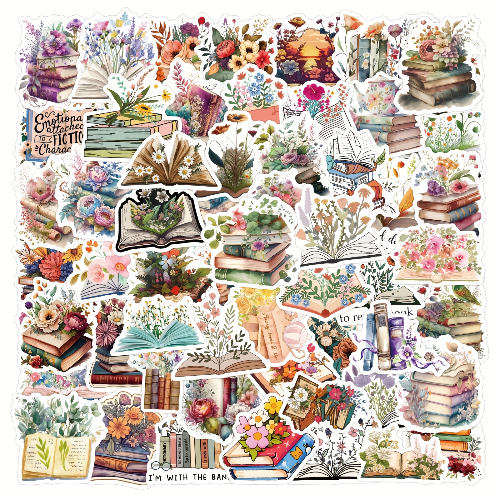 

60pcs Books And Stickers For Refrigerator Luggage Phone Computer