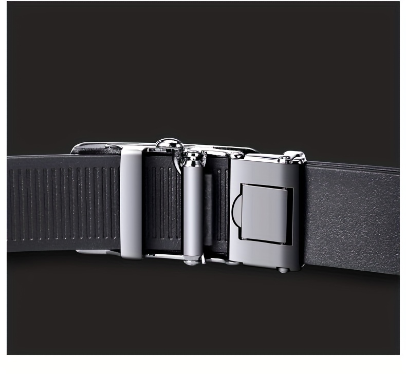 Men's Genuine Leather Belt with Toothless Automatic Buckle - Business Casual Pants Belt. Suitable for Middle-aged and Young Men, Office Attire, Daily Belt, Simple Design, Minimalist Belt, Top-Grain Leather Material, High Quality, Adjustable Waist