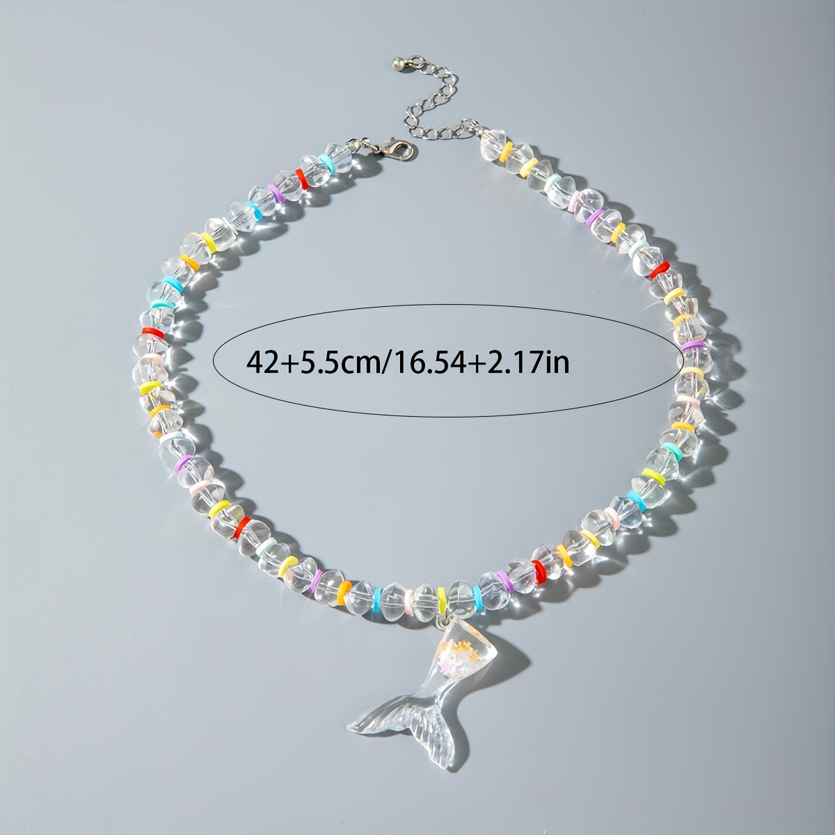 Bohemian Multicolor Beaded Fish Tail Pendant Jewelry Set