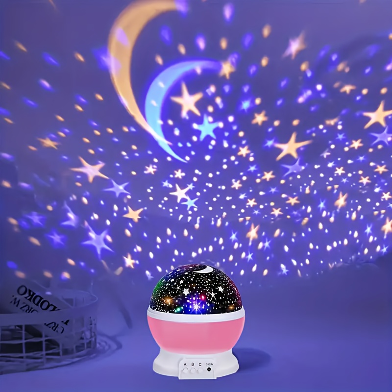 1pc star and moon projector lamp usb powered led light effect multiple color   dimmable desktop star and moon projection button control suitable for bedroom living room home theater gaming room multifunctional night light ideal for details 3
