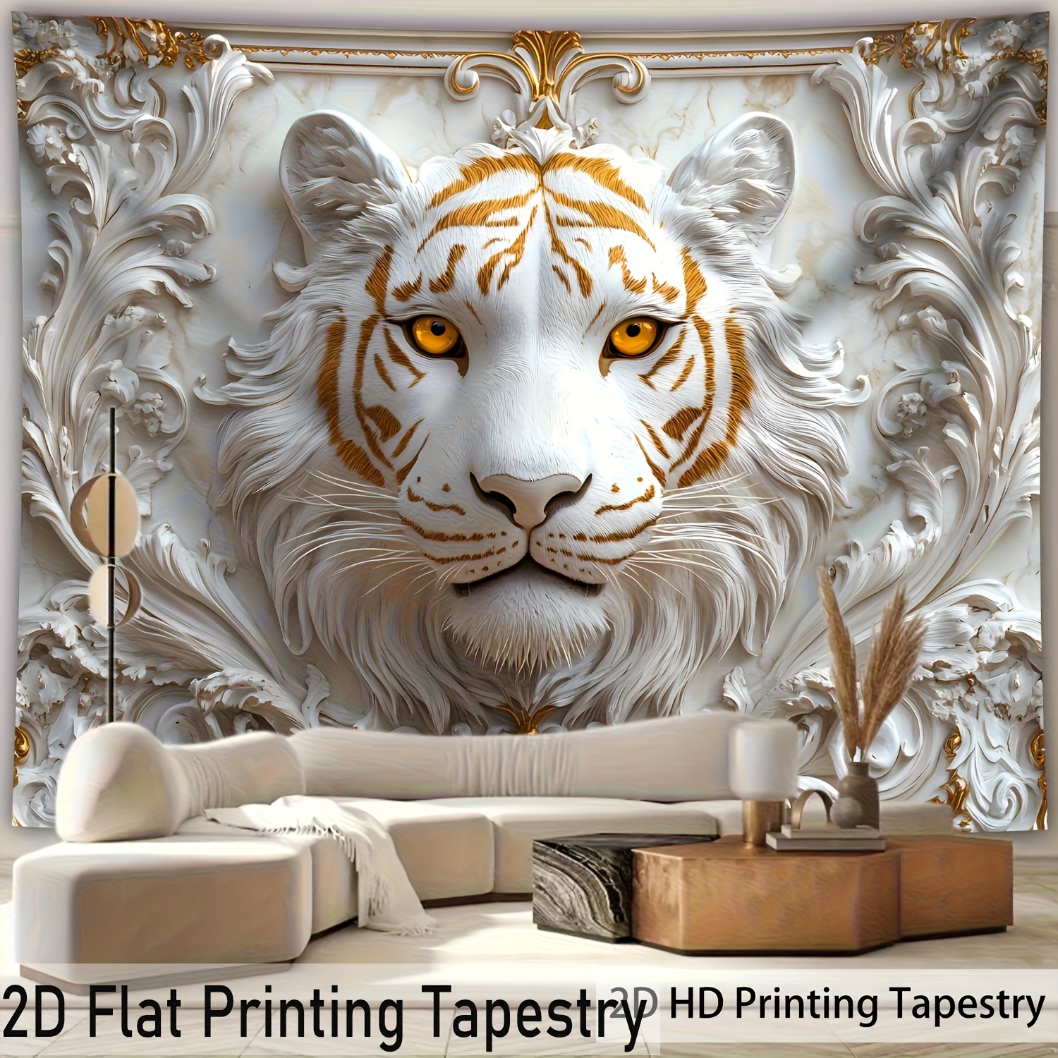 TEMU 2d Flat, [ 2d Flat Printing]1pcs- Ultra Large Size- Tiger Tapestry Landscape Photo Huge Digital Printing Tapestry, Aesthetic High-definition