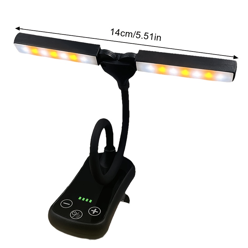 led rechargeable clamp book light 180 degree dual   source 3 colors and 8 brightness dimming folding book lights for night reading portable clip on reading light for book lovers